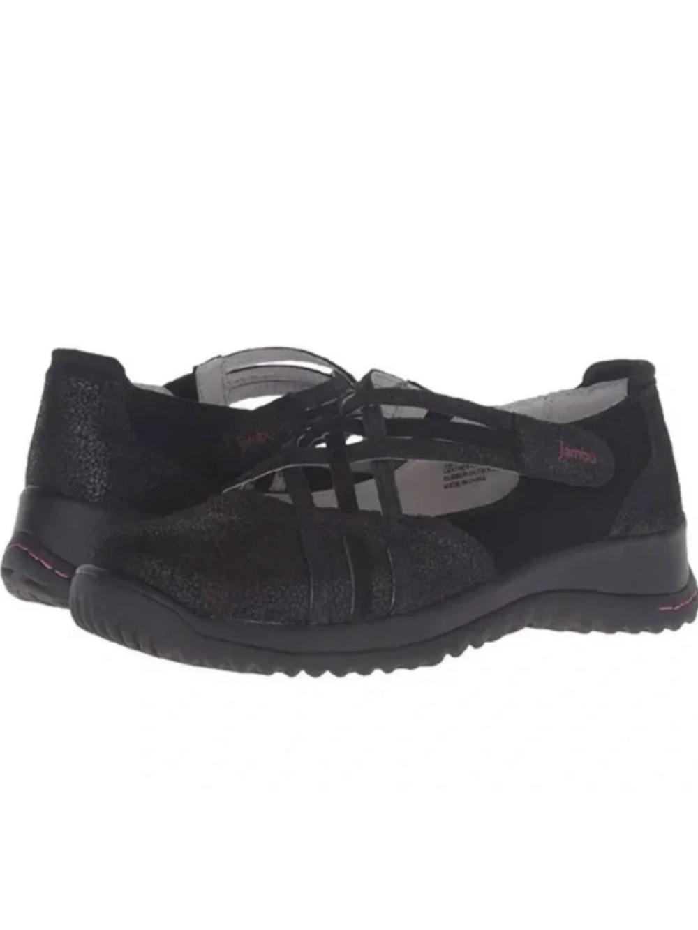 Jambu Montana Black Leather Strappy Shoes Size 6